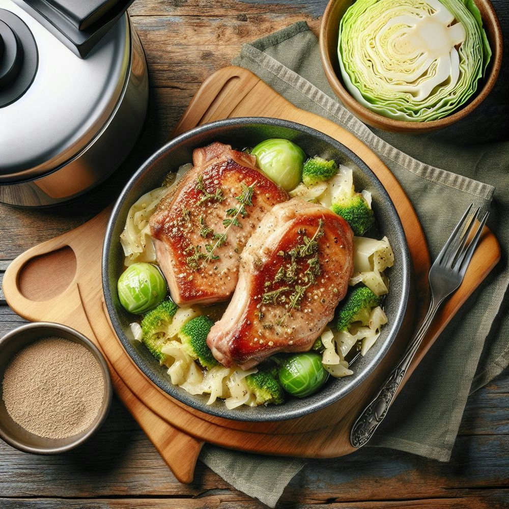 Pressure Cooker Pork Chops with Cabbage