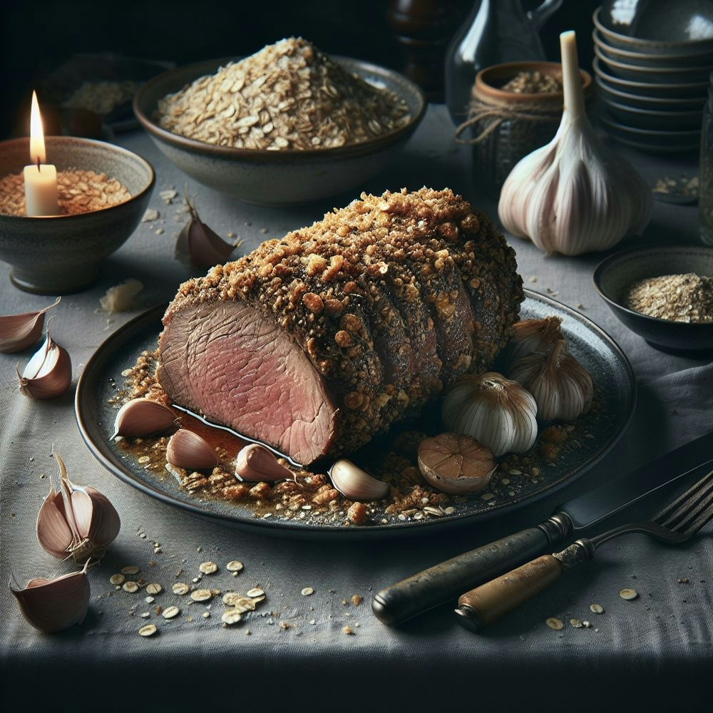 Sous Vide Garlic Crusted Roast with Keto Oat Crust