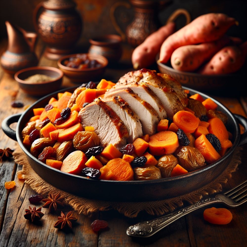 Bold and Flavorful Mexican Turkey Breast with Sweet Potatoes and Dried Fruits