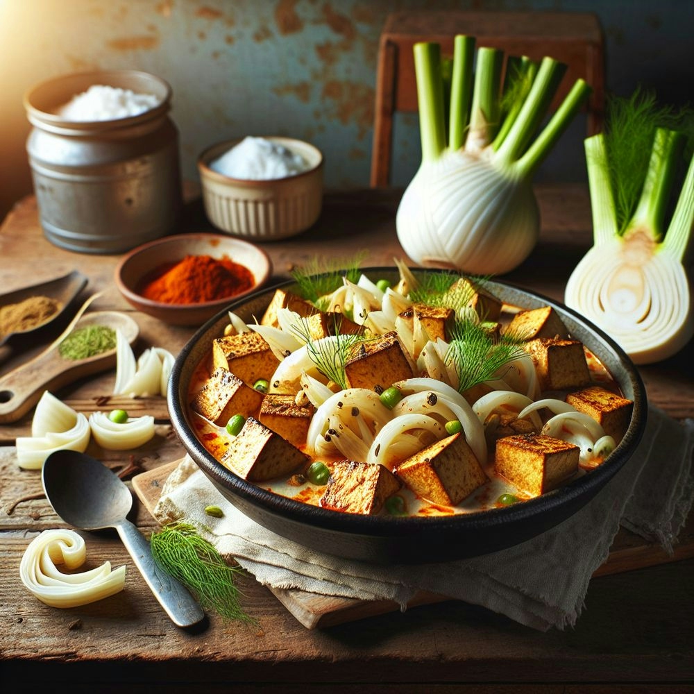 Spicy Coconut Tofu with Fennel