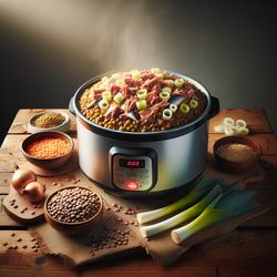 Italian Lentil and Canned Fish Rice Cooker Delight