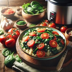 Hearty Spinach and Tomato Rice