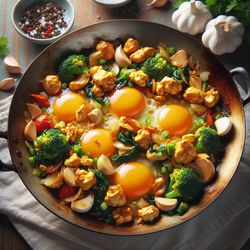 Keto Garlic Wok Eggs