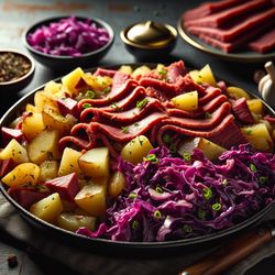 Corned Beef Hash with Purple Cabbage