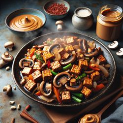 Korean Tempeh and Mushroom Stir-Fry