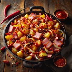 Spicy Ham and Potato Skillet