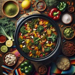 Mexican-Inspired Crockpot Almond Kale Stew