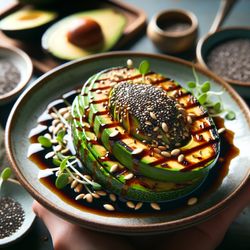 Grilled Avocado with Soy Chia Seeds