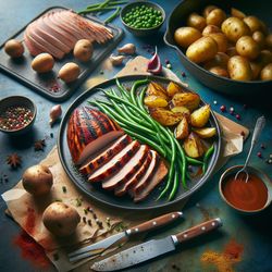 Tandoori Turkey with Spiced Potatoes and Green Beans