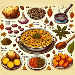 Easy Indian Hemp Seed Potato Curry
