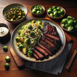 Korean-Style Brisket with Brussels Sprout Slaw