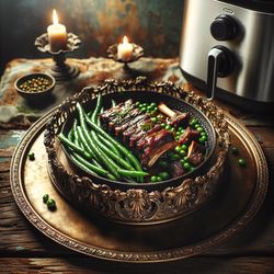 Easiest Air Fryer Short Ribs and Green Beans Recipe