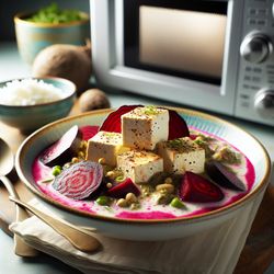 Low-Carb Tofu and Beet Coconut Curry