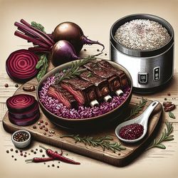 Succulent Short Ribs with Beet Rice