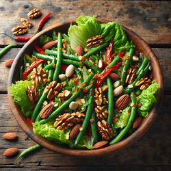 Fiery Green Bean and Nut Salad