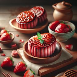 Japanese Strawberry Mooncakes