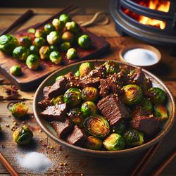 Korean Spicy Bison with Brussels Sprouts