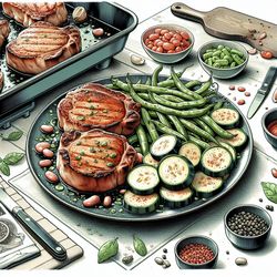 Easy Chinese-Style Pork Chops with Zucchini and Beans