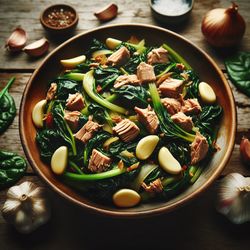 Tasty Chard and Canned Fish Stir-Fry