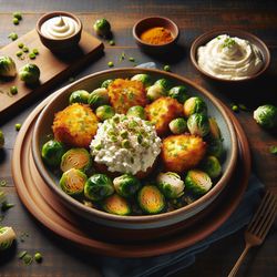 Air Fryer Indian Cottage Cheese and Brussels Sprout Delight