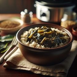 Slow Cooker Collard Greens and Rice