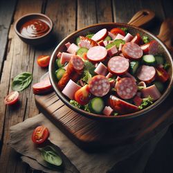 Summer Sausage and Ham Salad