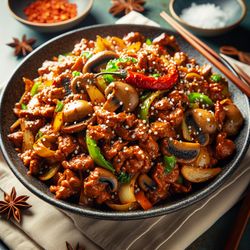 Spicy Seitan and Mushroom Low Carb Stir-Fry
