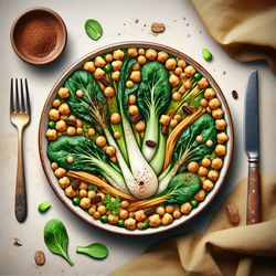 Greek-Inspired Chickpea and Bok Choy Bake
