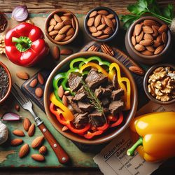 Gluten-Free Slow Cooker Venison with Bell Peppers and Nuts