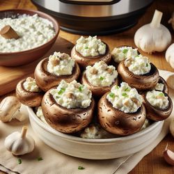 Keto Instant Pot Cottage Cheese Stuffed Mushrooms