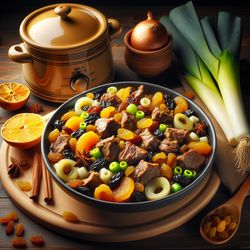Bold Lamb and Leek Stew with Dried Fruits