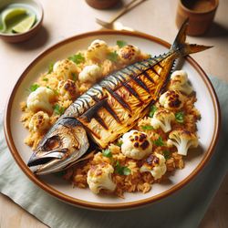 Mexican Grilled Mackerel with Cauliflower Rice