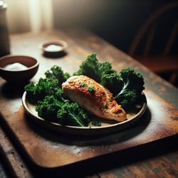 Crispy Chicken with Kale