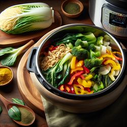 Vegan Instant Pot Bok Choy and Bell Pepper Tea
