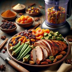 Indian Spiced Turkey with Okra and Dried Fruits