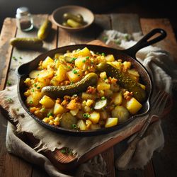 Skillet Potato and Pickle Hash