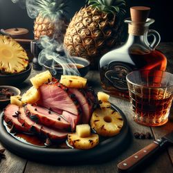 Rum-Infused Grilled Ham with Pineapple
