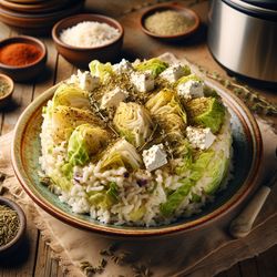 Healthy Cabbage and Cottage Cheese Rice