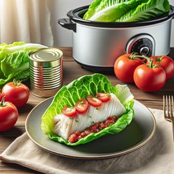 Low-Carb Slow Cooker White Fish Lettuce Wraps