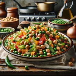 Fresh Mexican Chickpea and Pea Salad