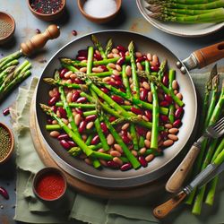 Low Carb Asparagus and Kidney Bean Stir-Fry