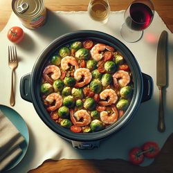 Slow Cooker Shrimp and Brussels Sprout Stew