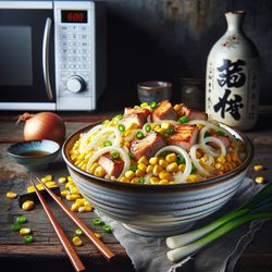Japanese-Inspired Pork Chops with Corn and Onions