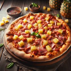 Hawaiian Ham and Pineapple Pizza