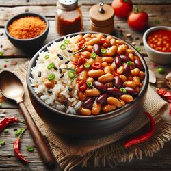 Spicy Mediterranean Rice and Beans