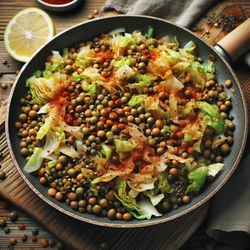 Keto Spiced Lentils with Cabbage