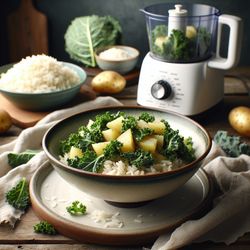 Rustic Kale and Potato Rice Bowl