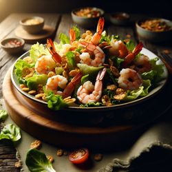 Mediterranean Shrimp and Lettuce Salad