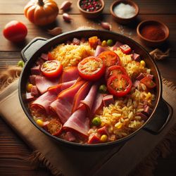 Comforting Mexican Ham and Rice Skillet
