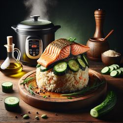 Delicious Baked Salmon with Cucumber Rice